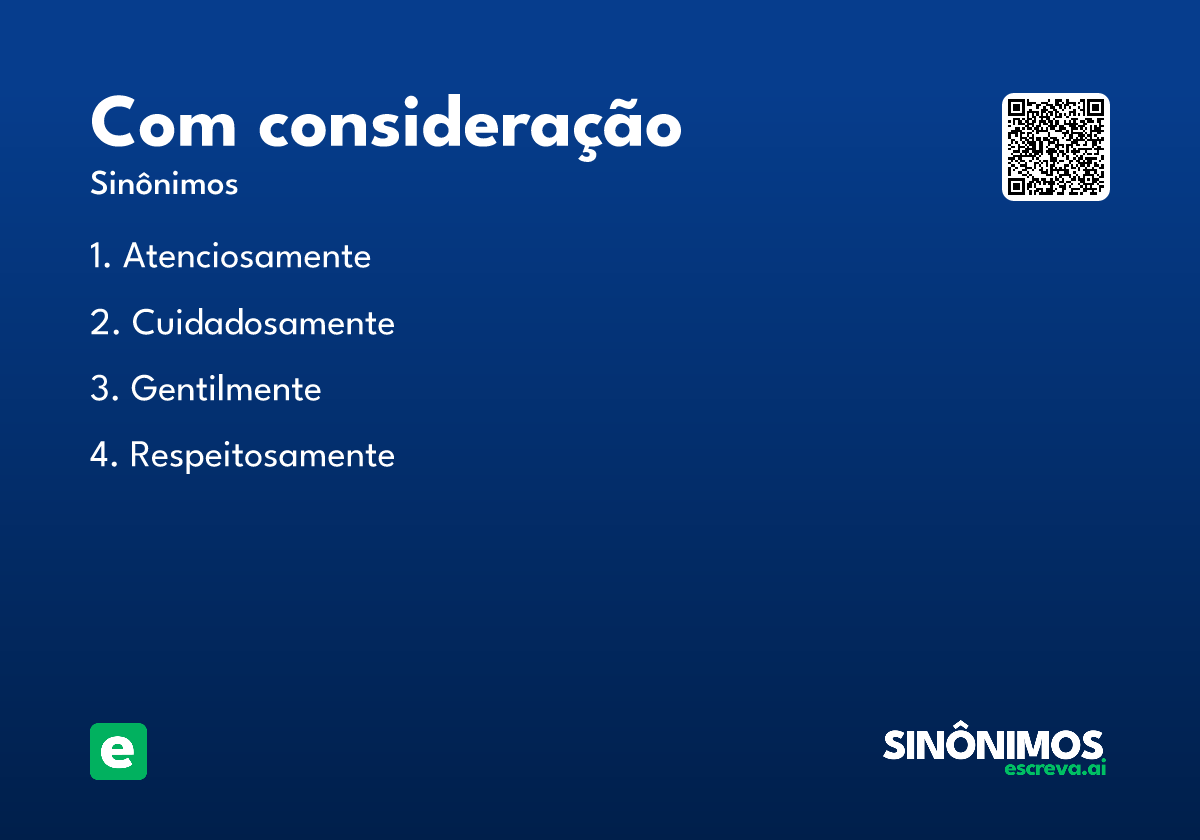 com consideração