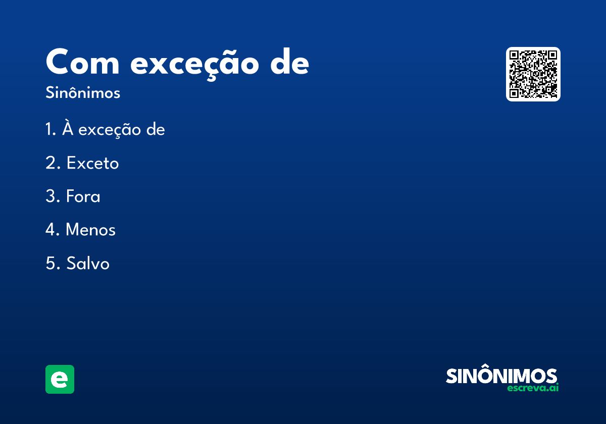 com exceção de