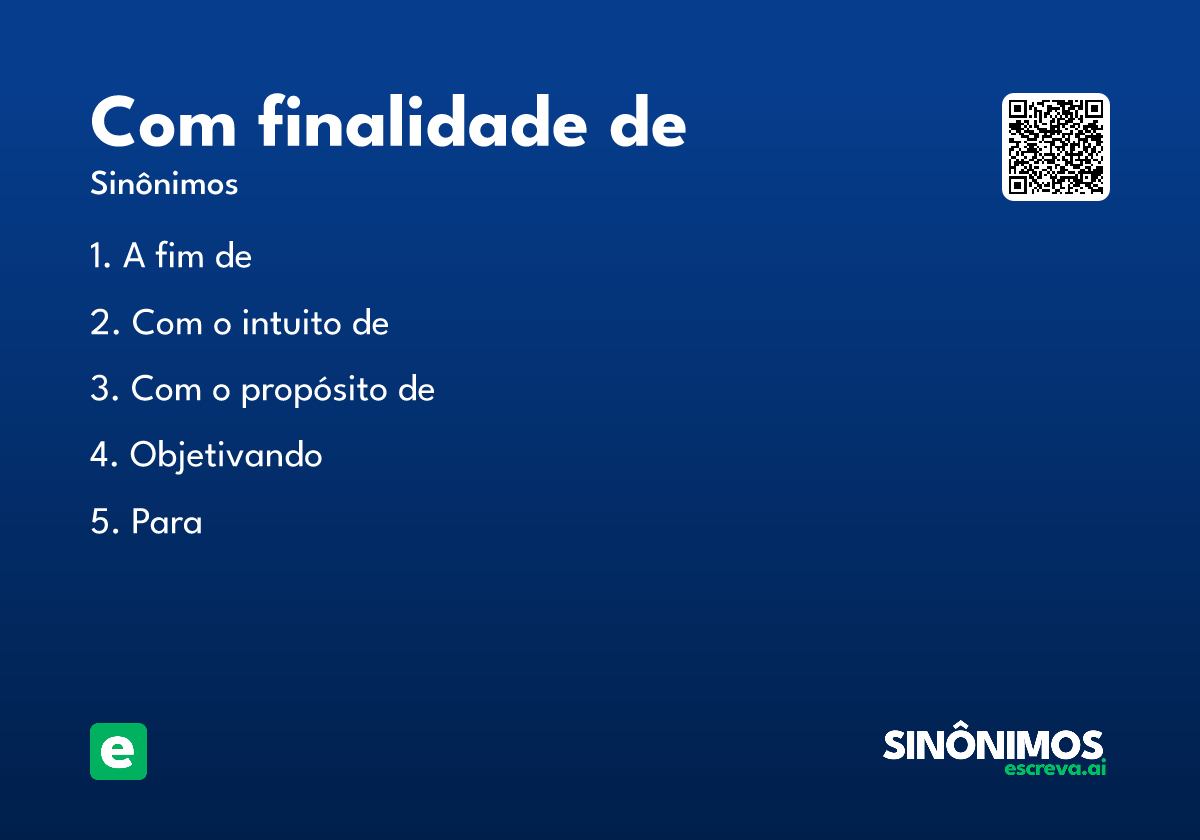 com finalidade de