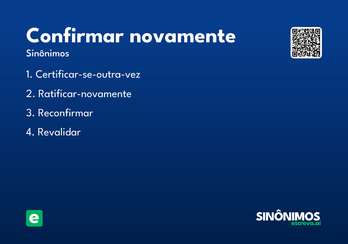 confirmar novamente