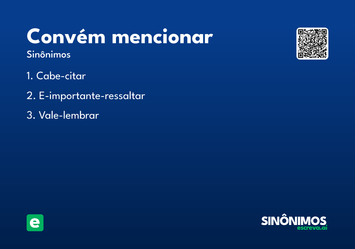 convém mencionar