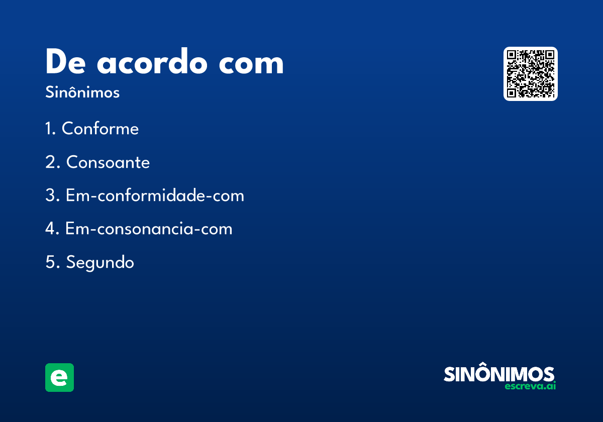 de acordo com