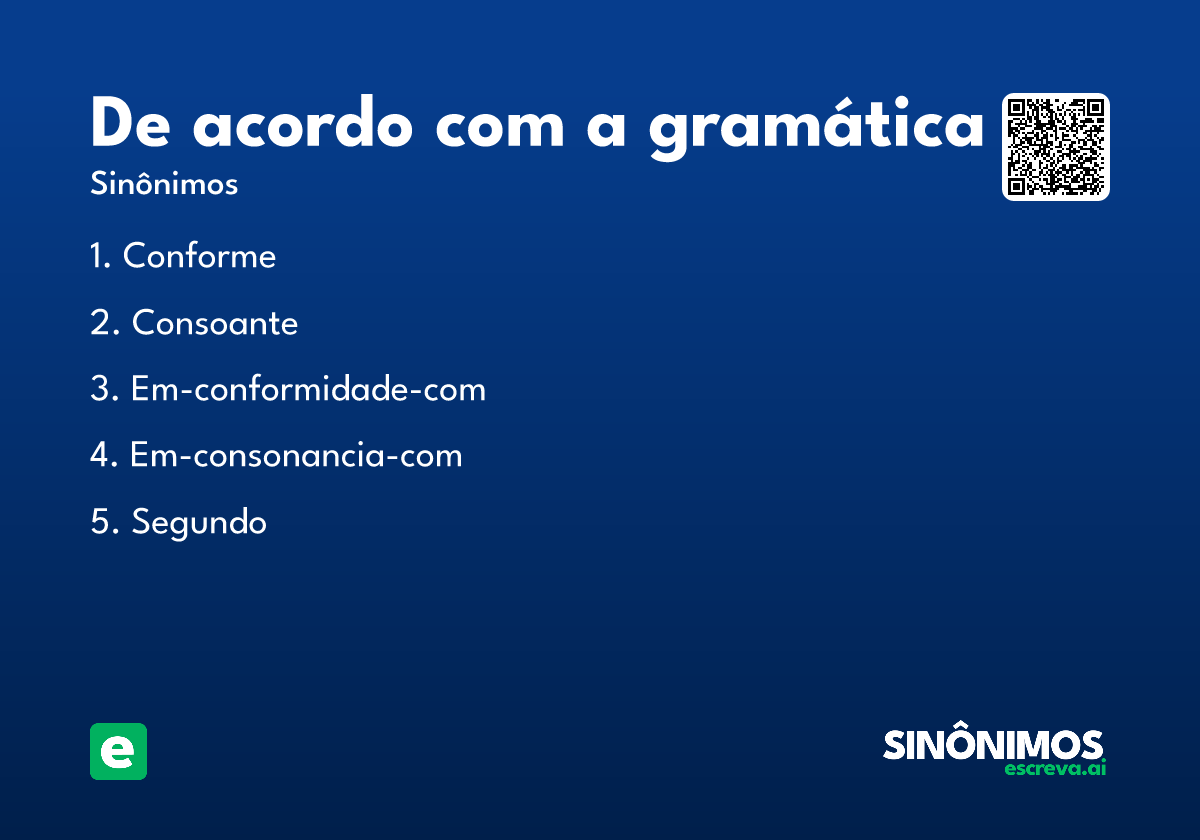 de acordo com a gramática