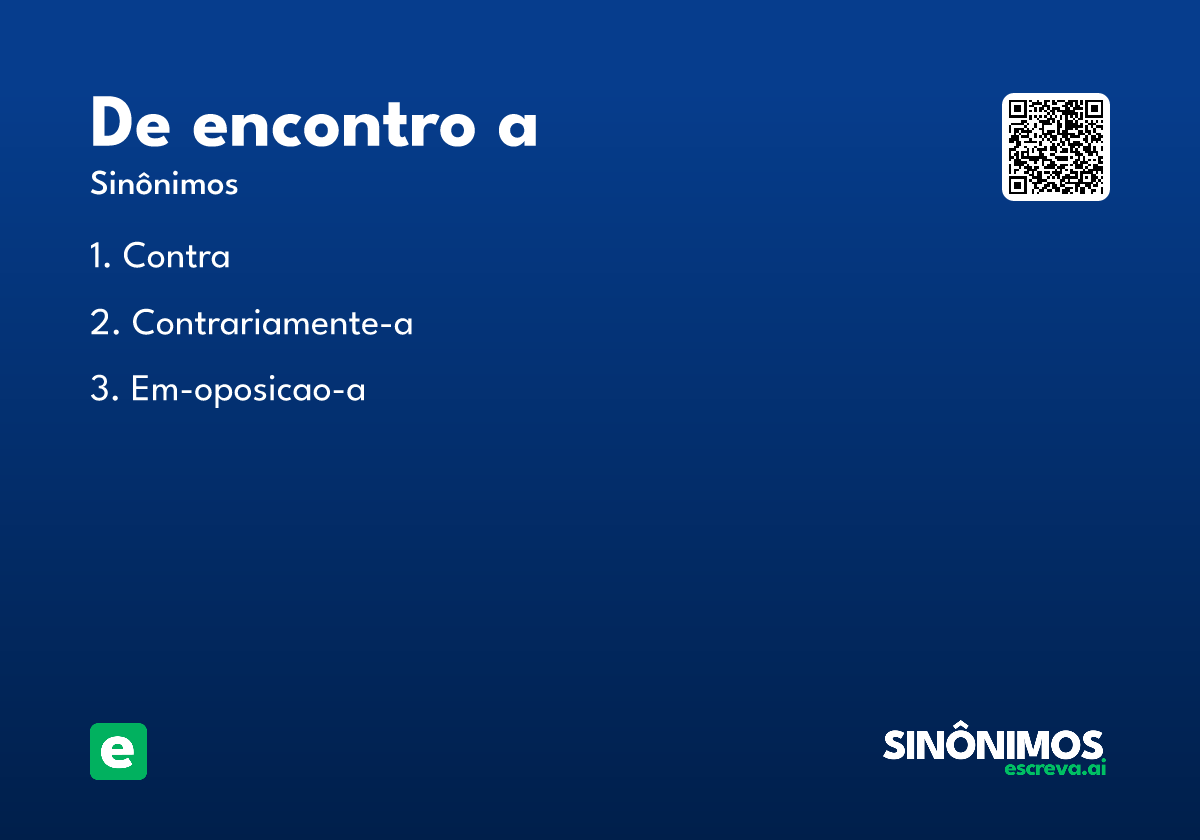 de encontro a