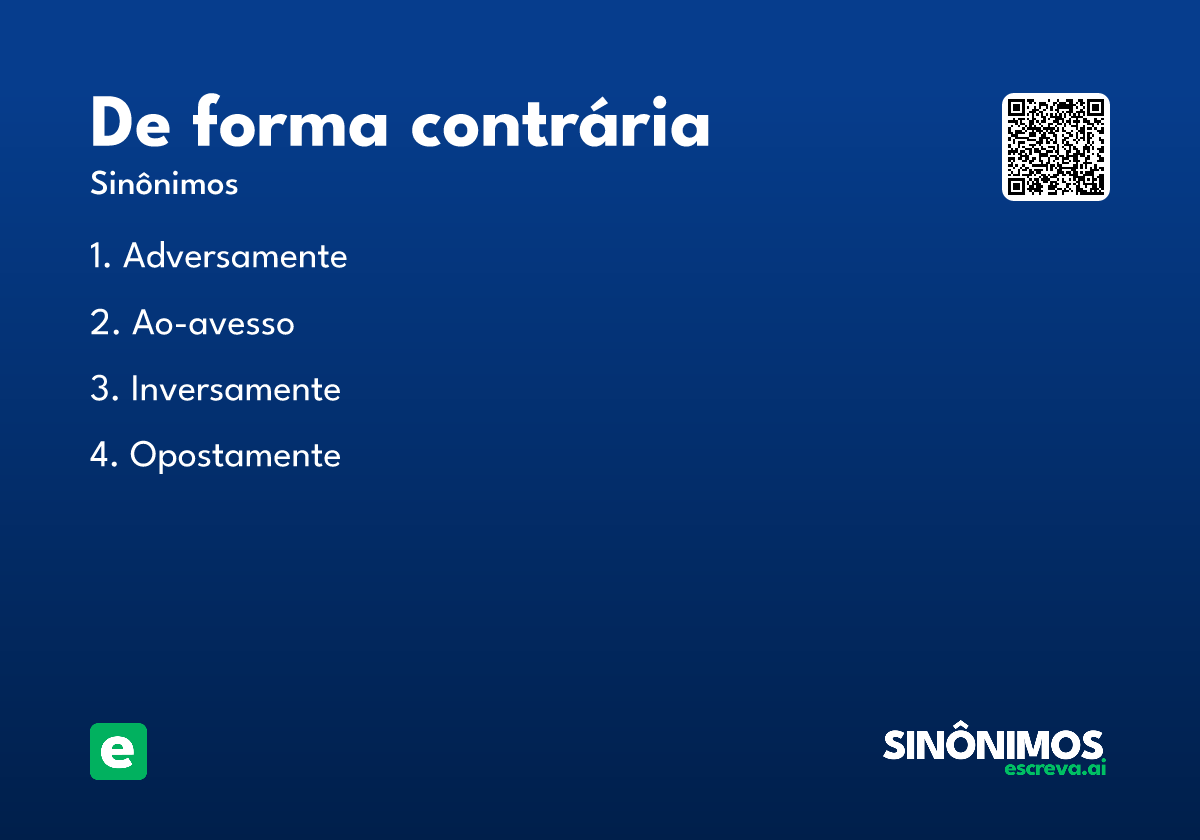 de forma contrária