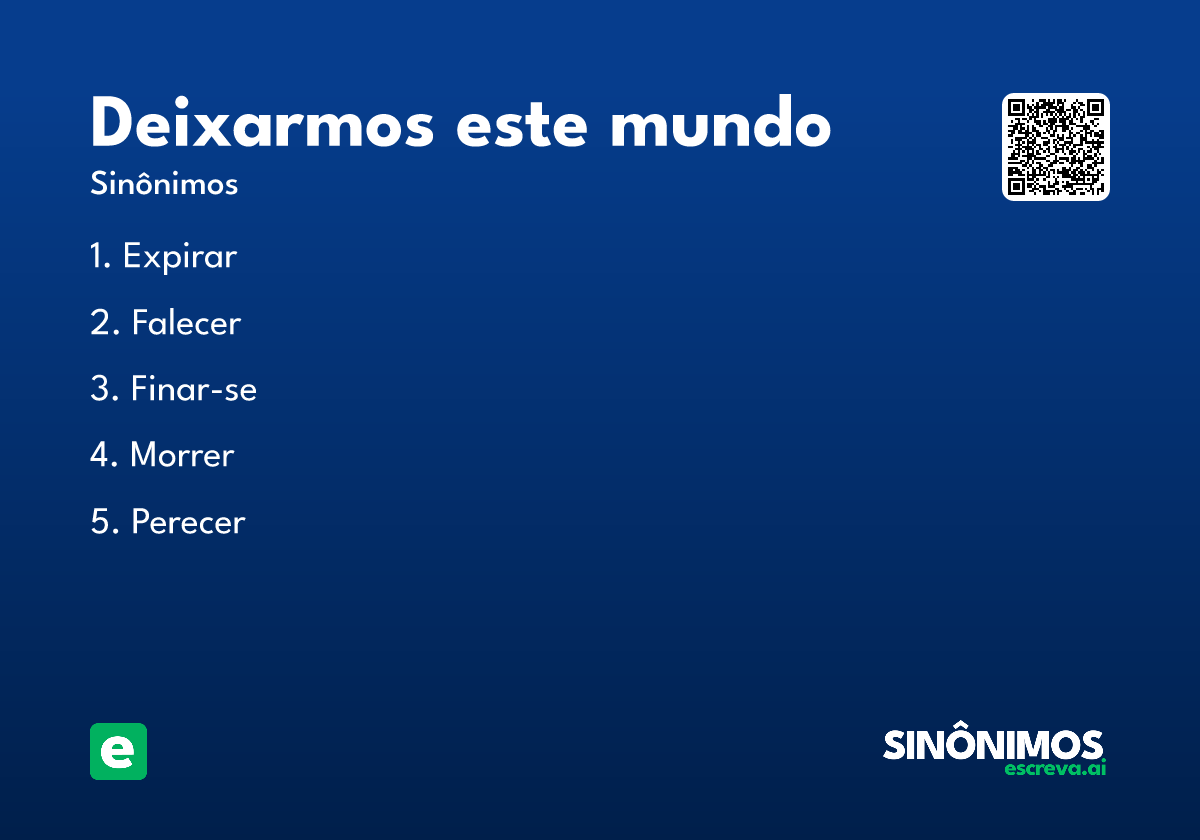 deixarmos este mundo