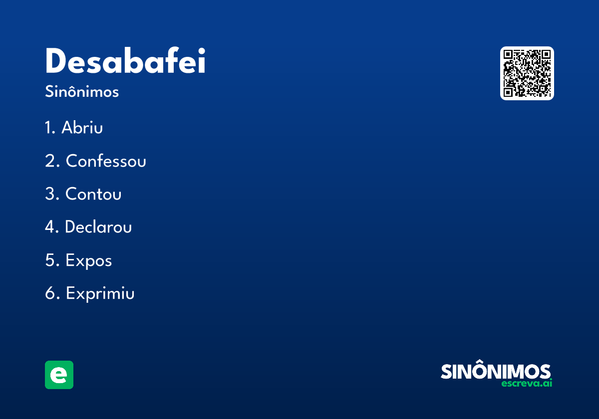 desabafei