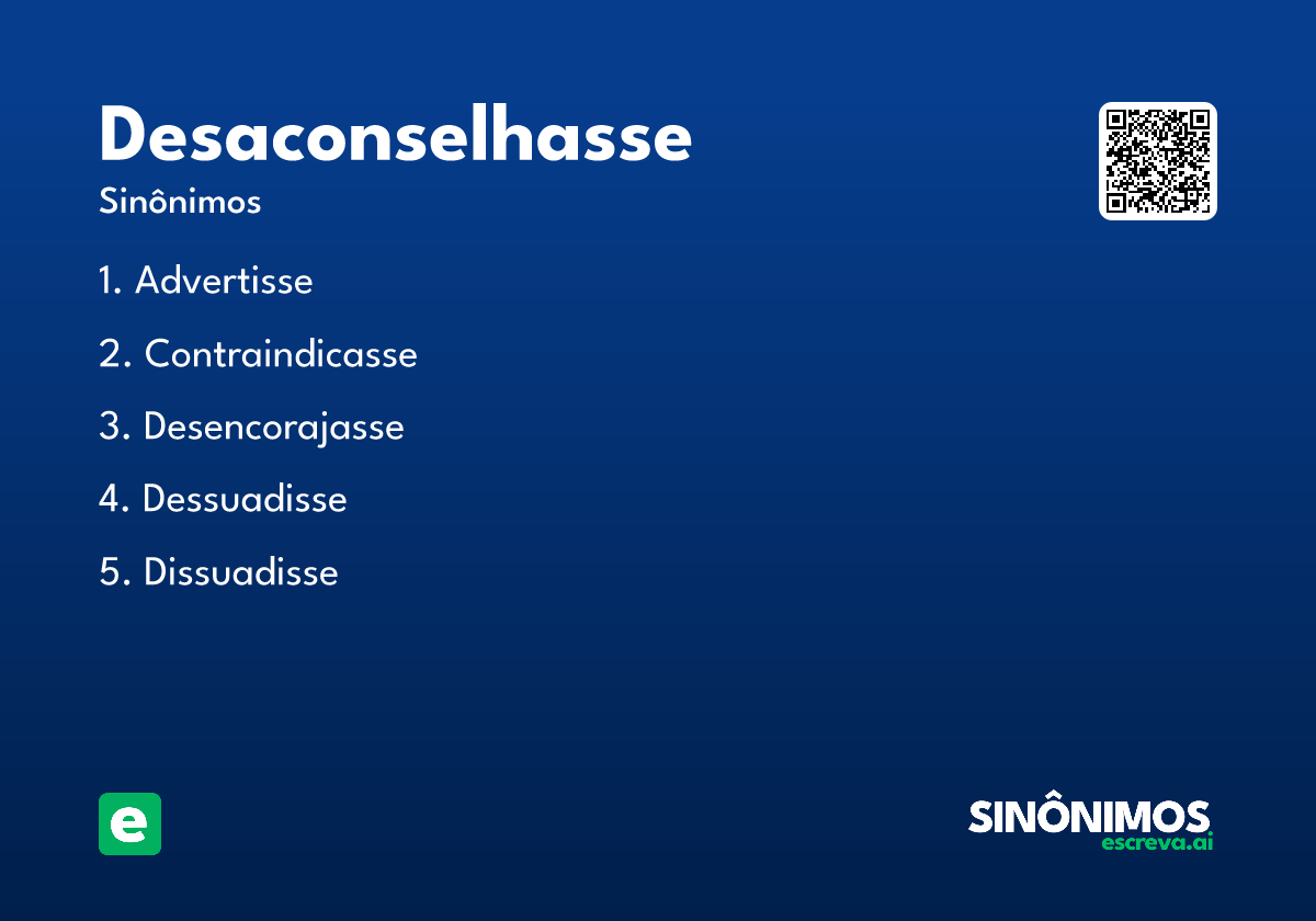 desaconselhasse