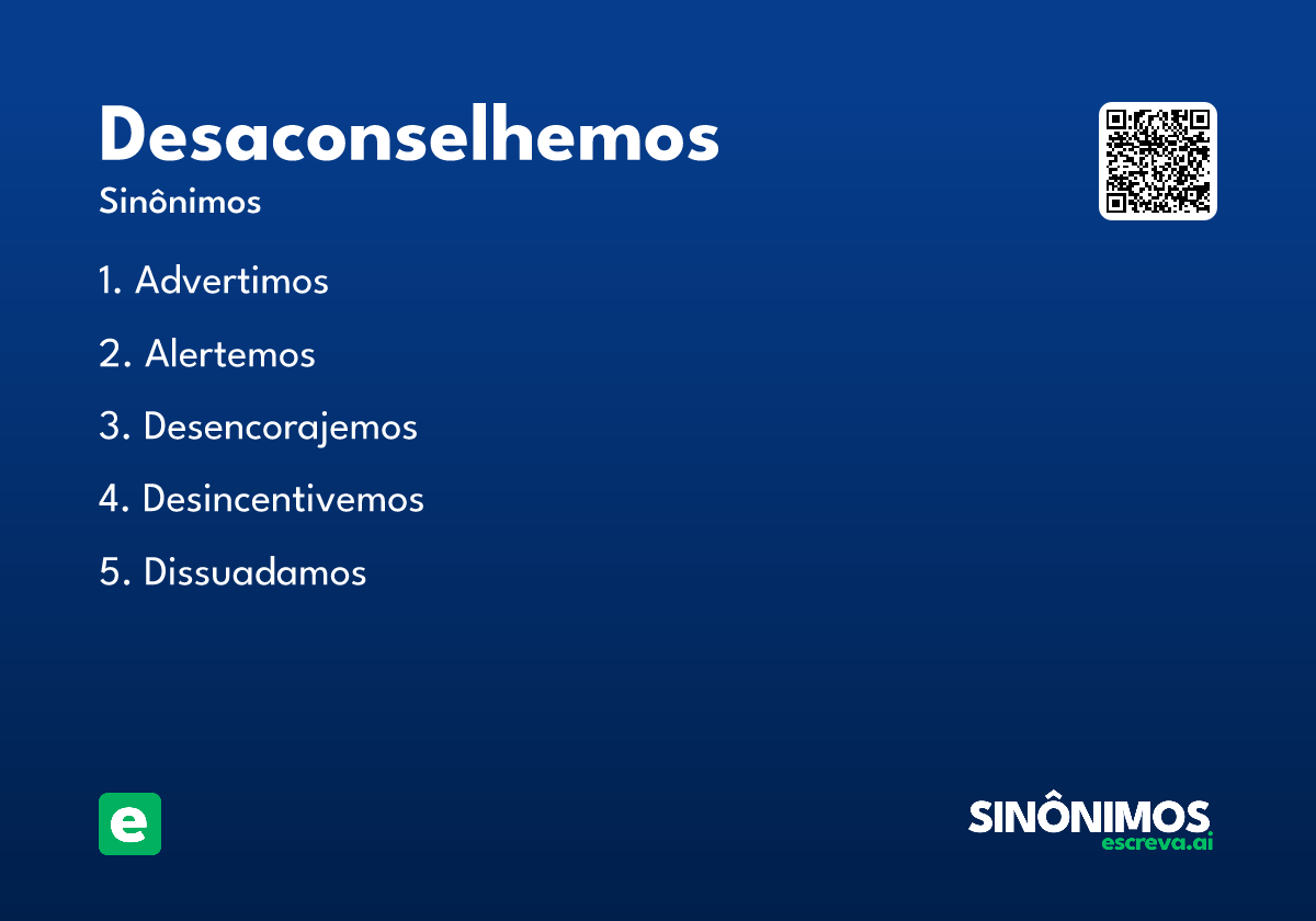 desaconselhemos