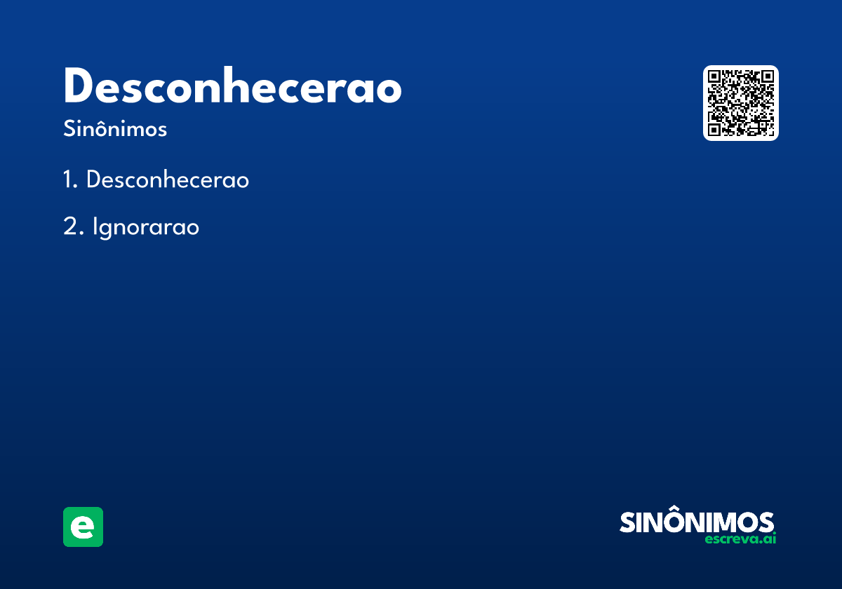 desconhecerao
