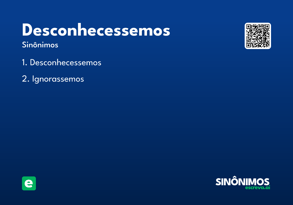 desconhecessemos