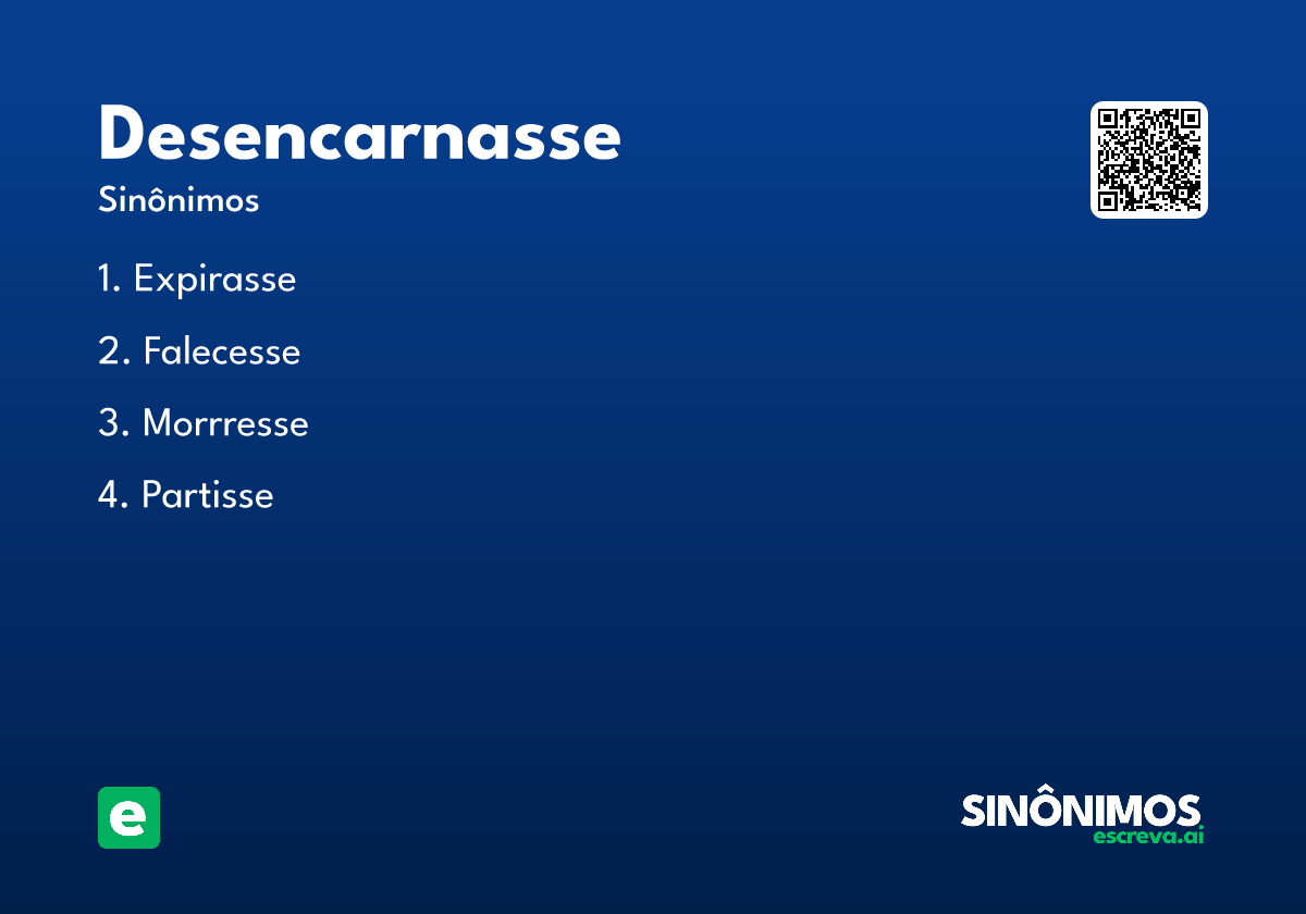 desencarnasse