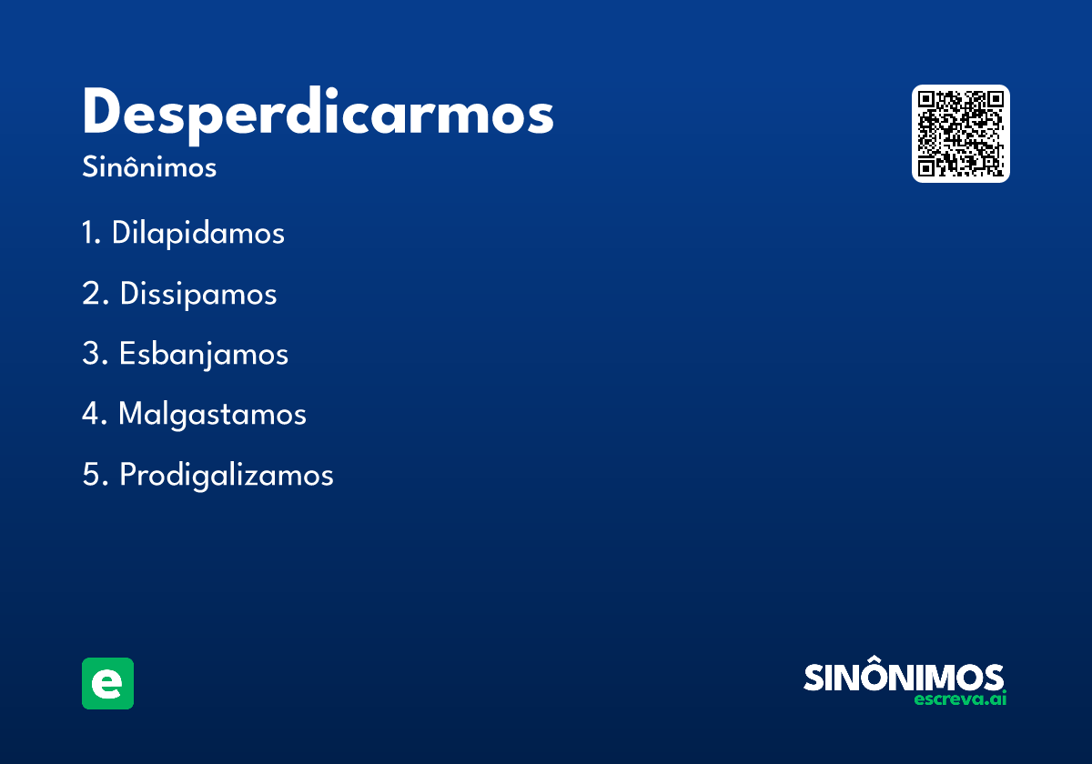 desperdicarmos