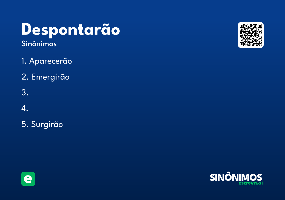 despontarão