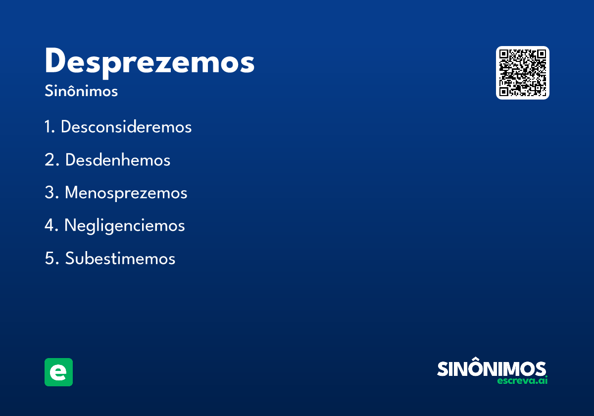 desprezemos