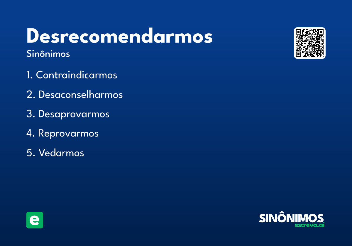 desrecomendarmos