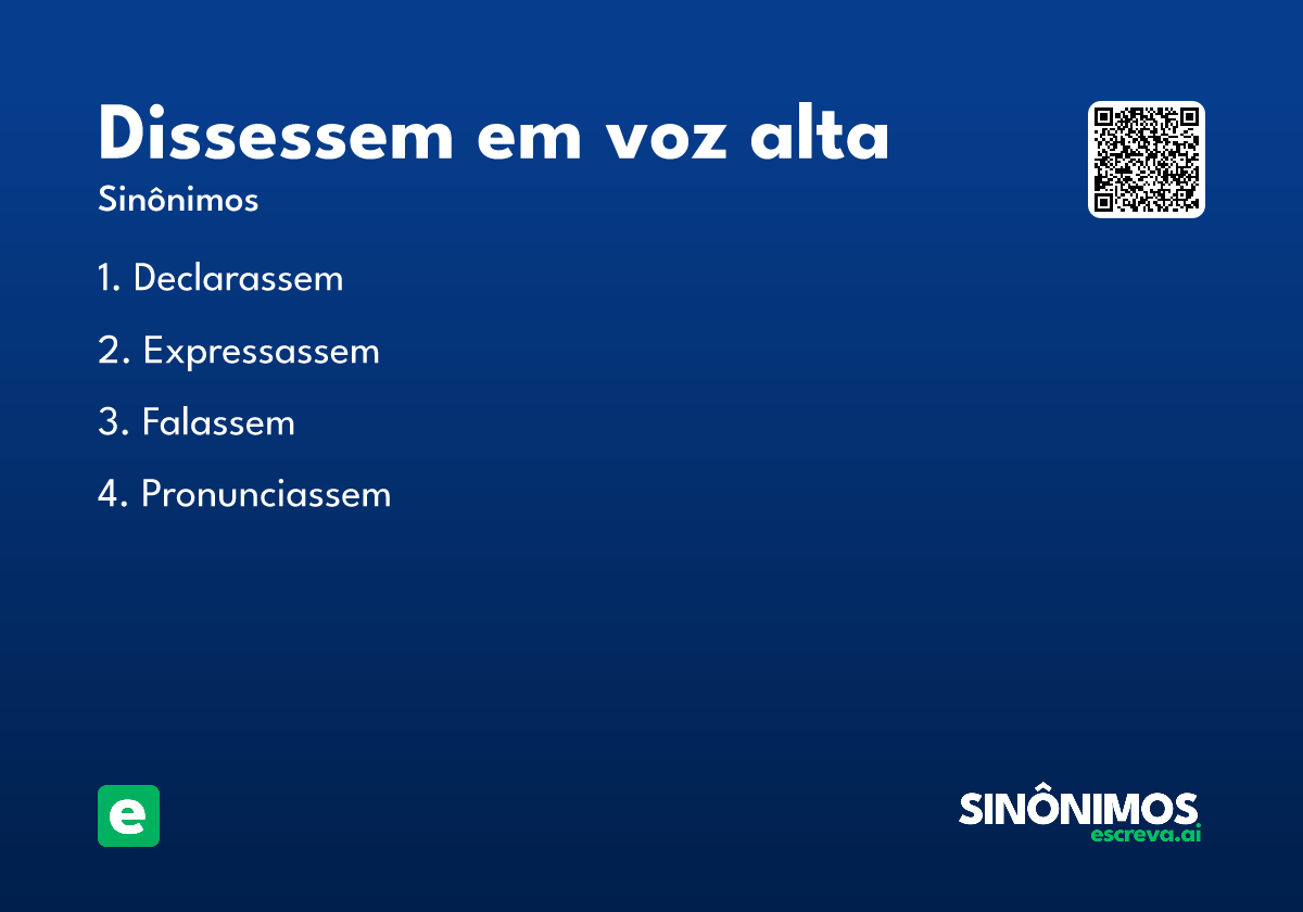 dissessem em voz alta