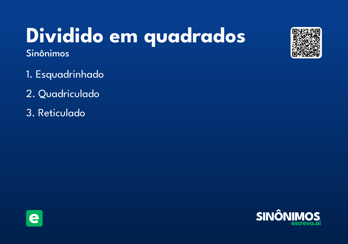 dividido em quadrados