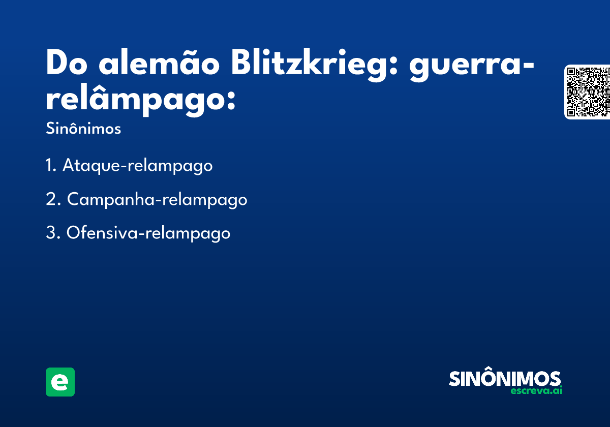 Do alemão Blitzkrieg: guerra-relâmpago: