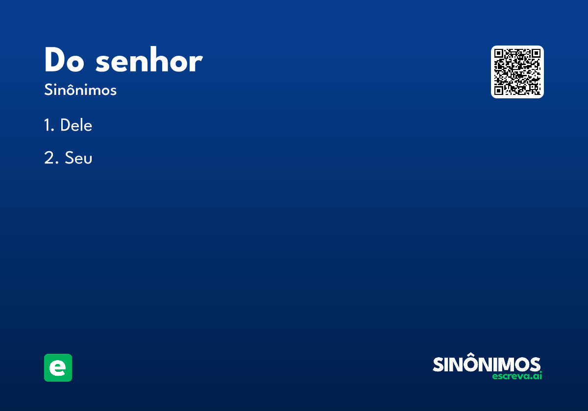 do senhor