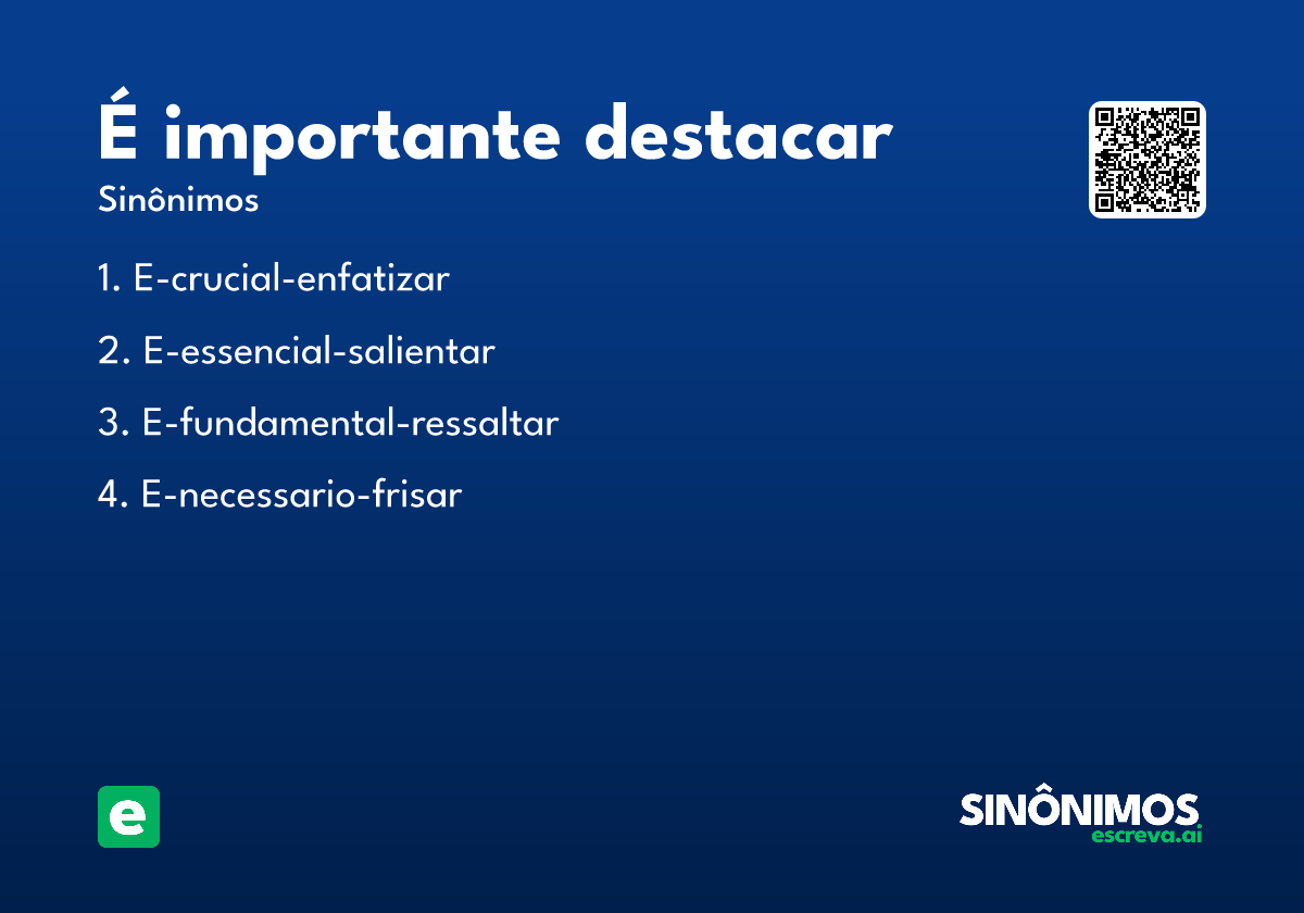 é importante destacar