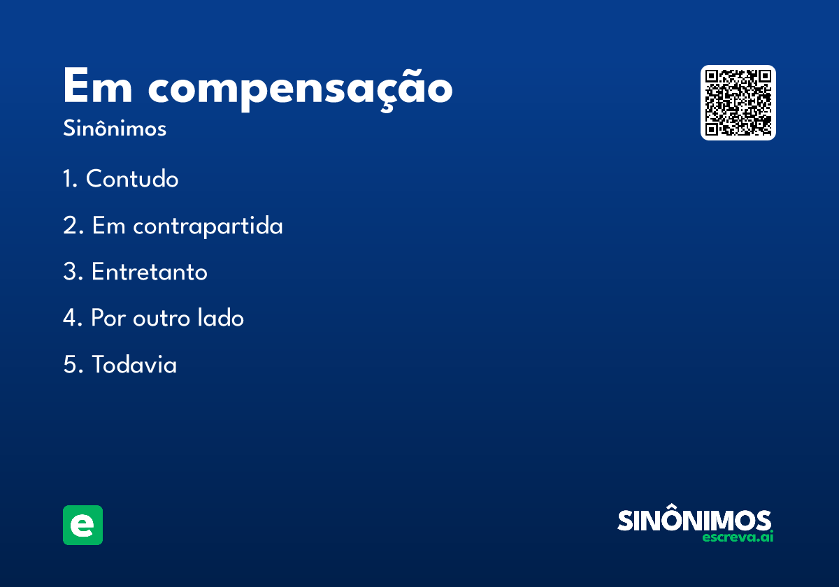 em compensação