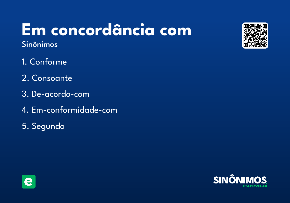 em concordância com