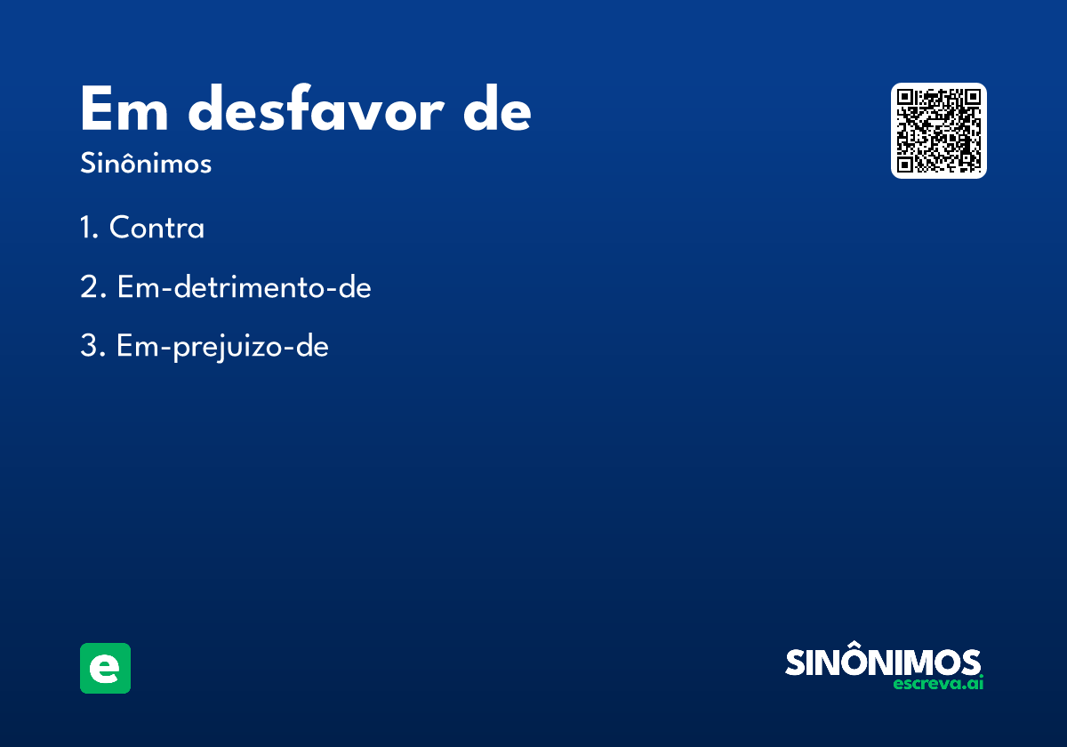 em desfavor de