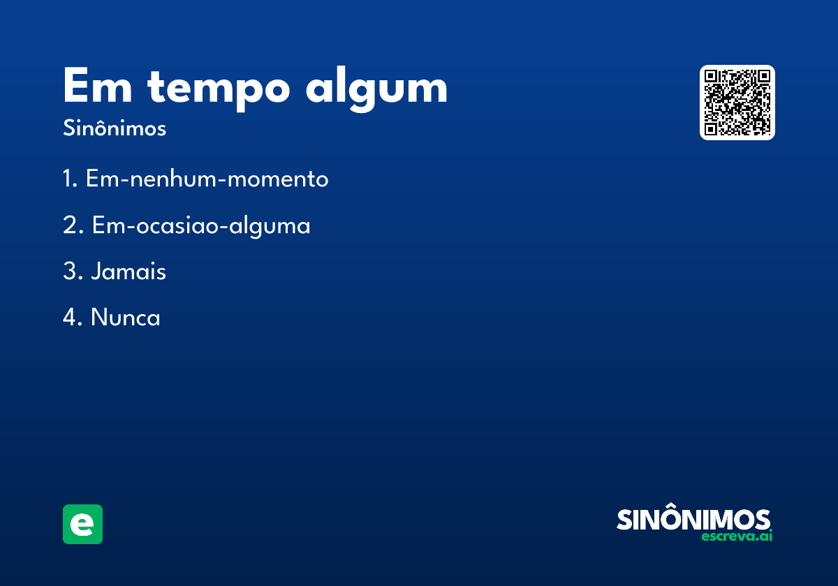 em tempo algum
