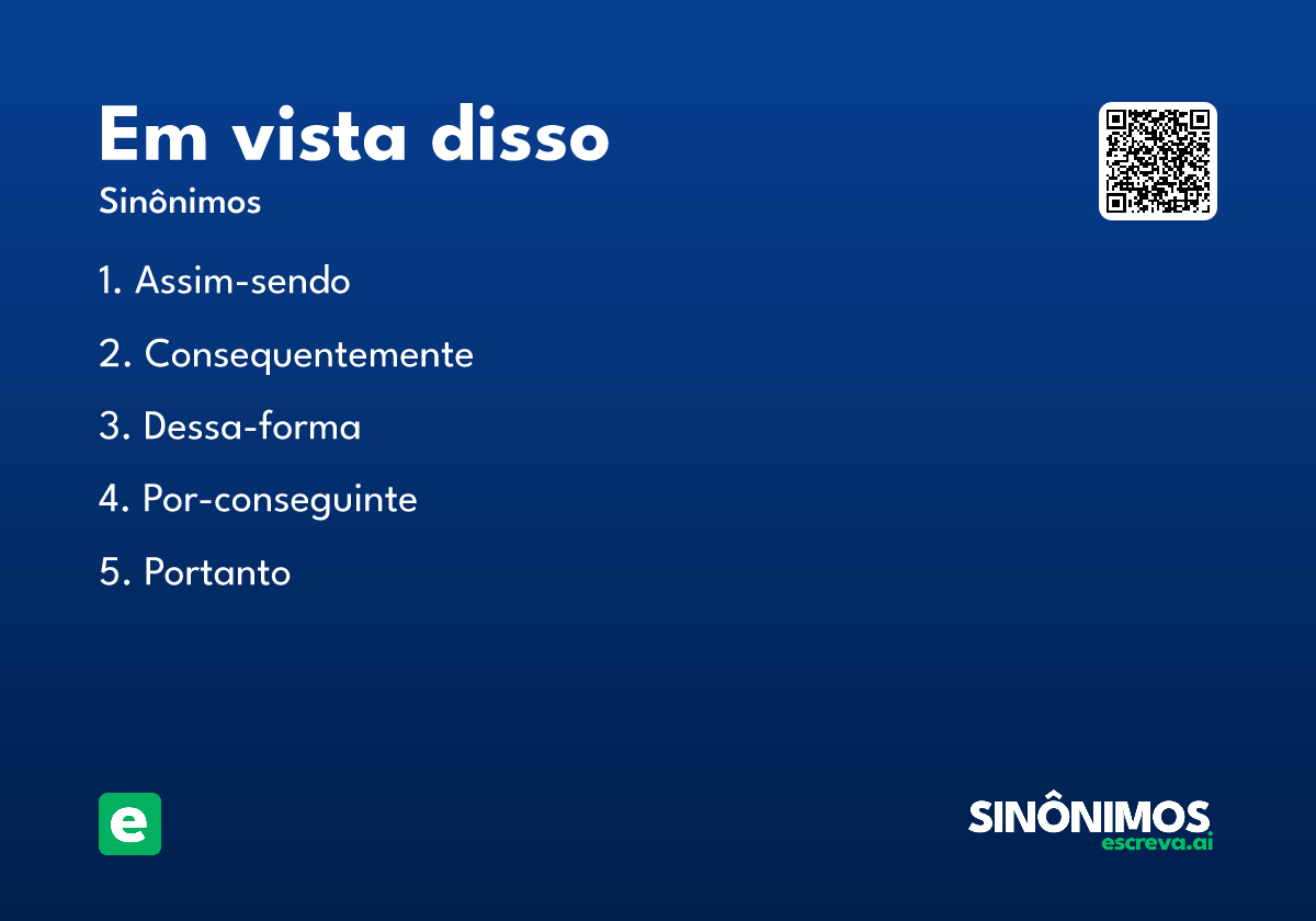 em vista disso