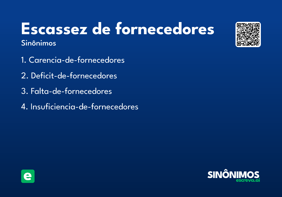 escassez de fornecedores