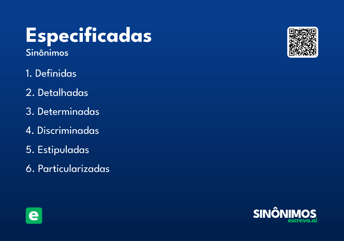 especificadas