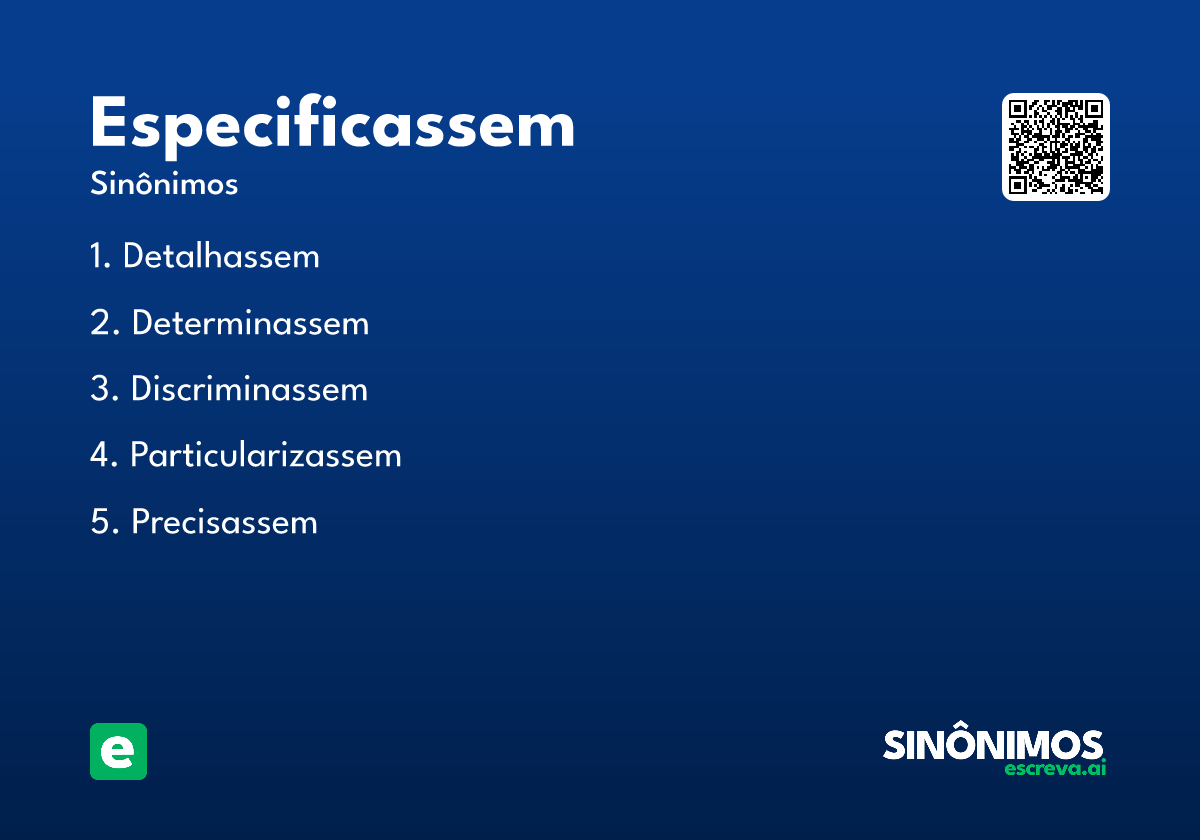 especificassem