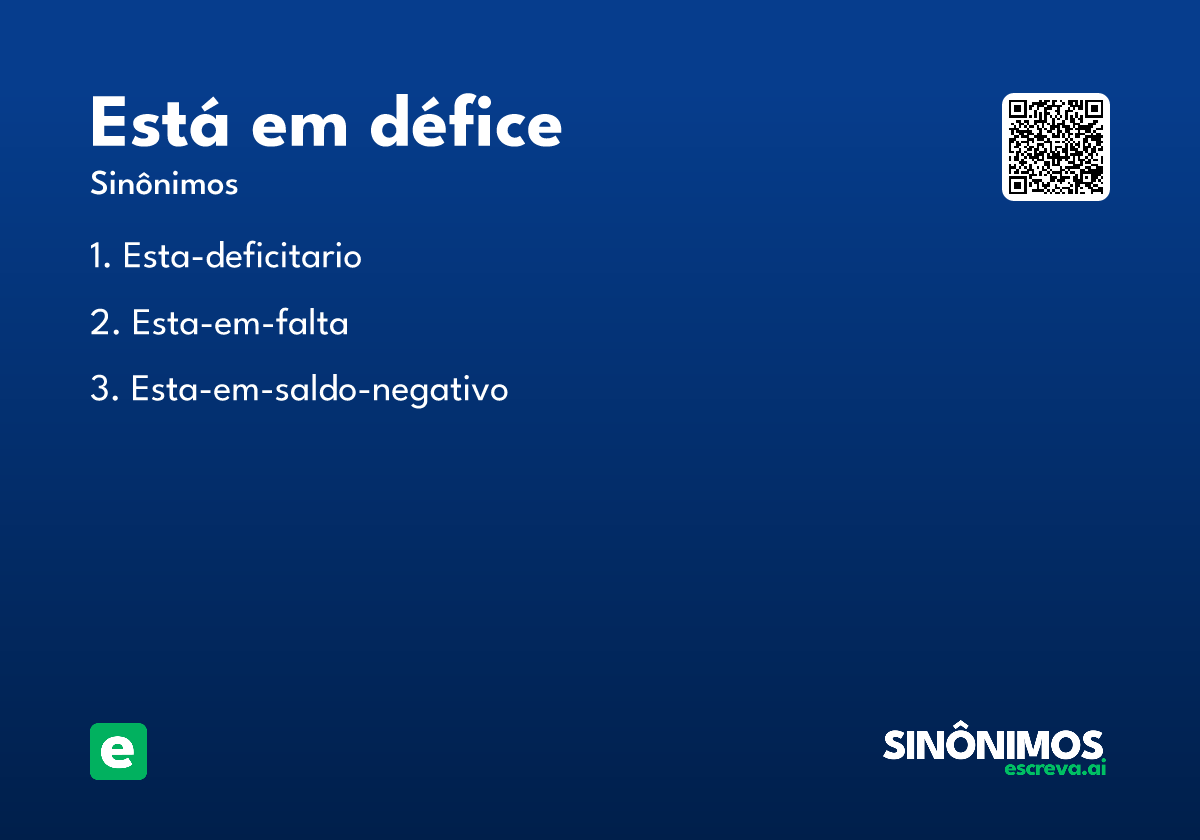 está em défice