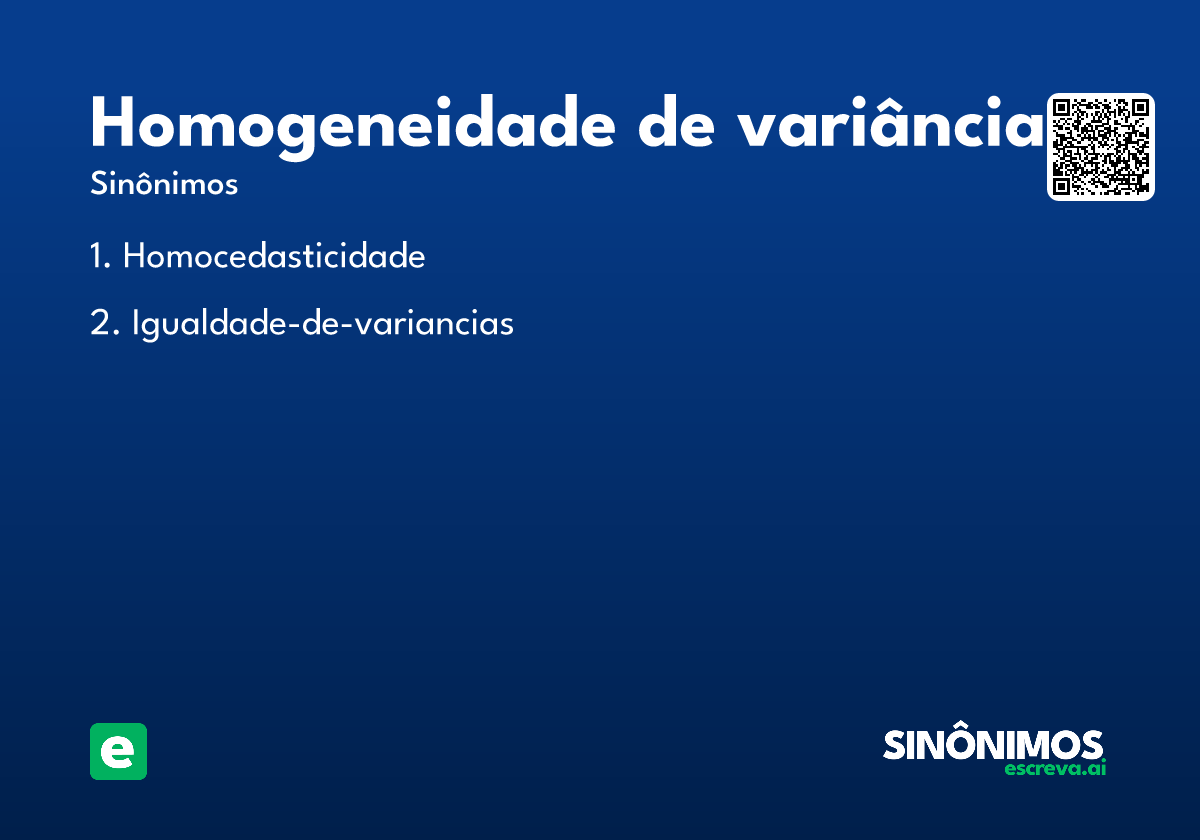 homogeneidade de variância