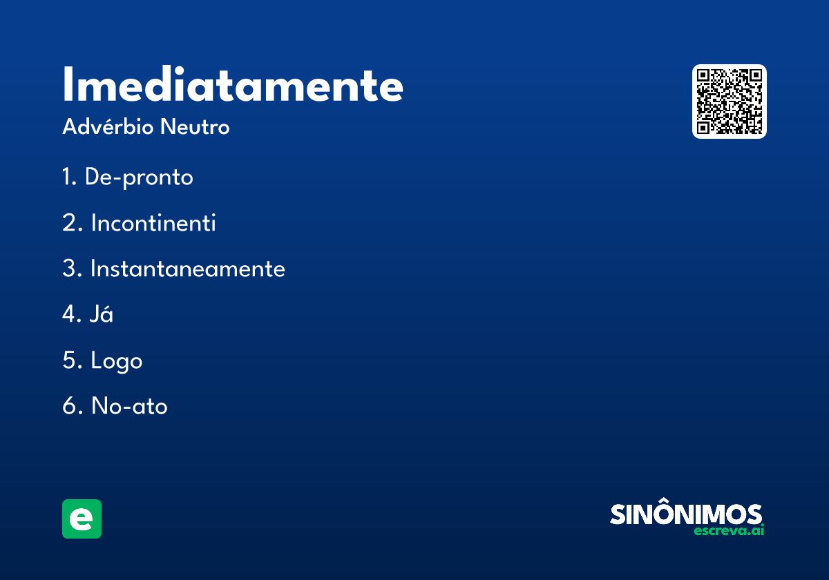 imediatamente