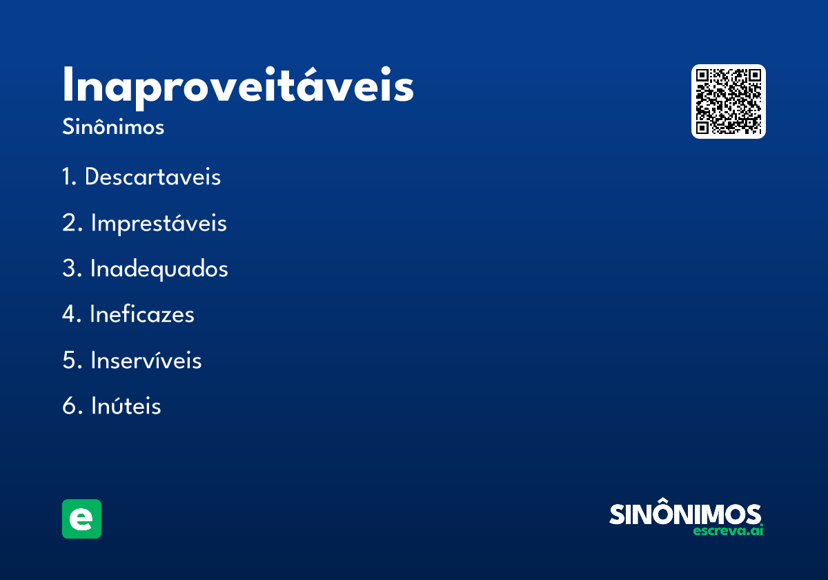 inaproveitáveis