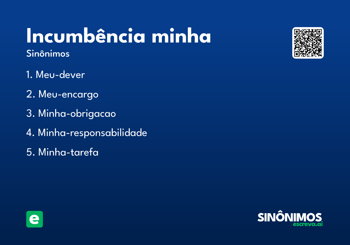 incumbência minha