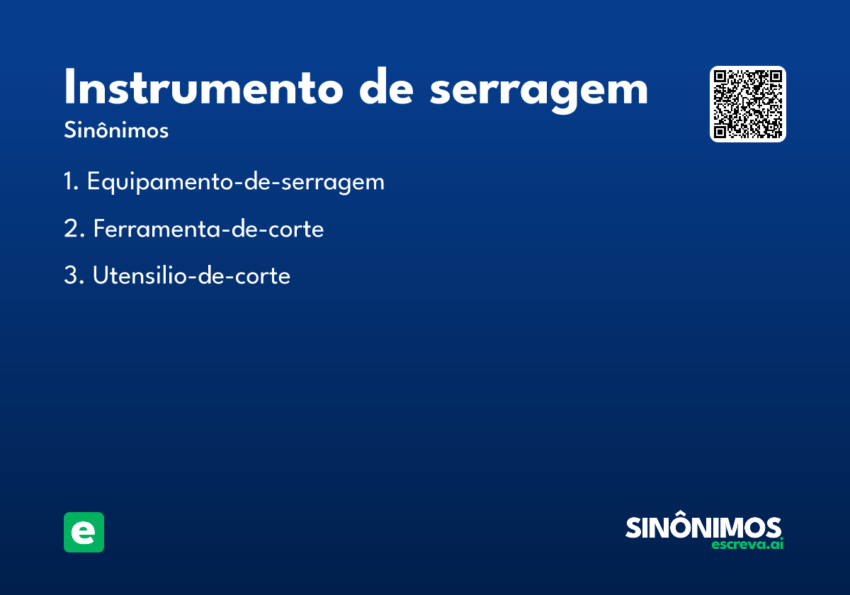 instrumento de serragem