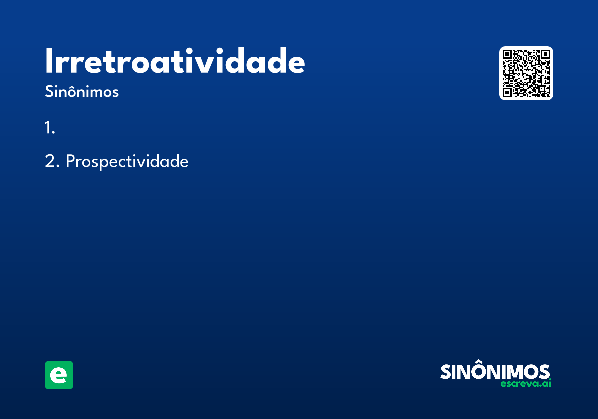 irretroatividade