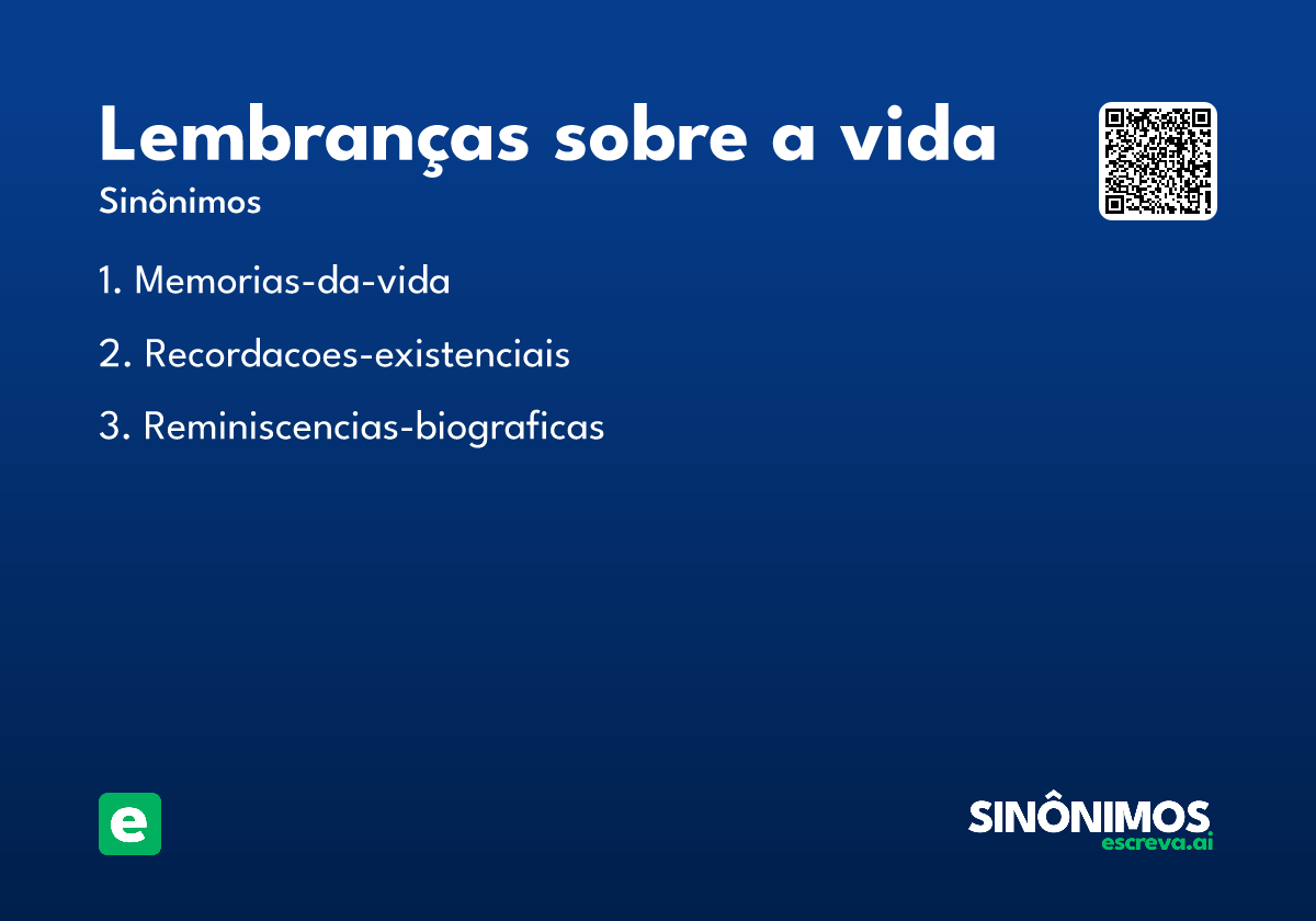 lembranças sobre a vida