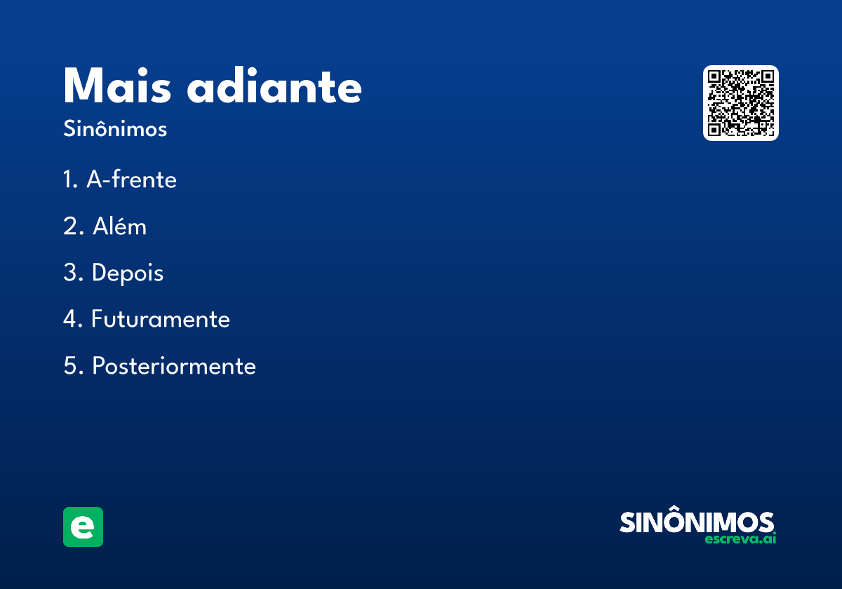 mais adiante