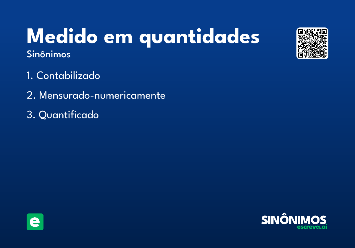 medido em quantidades