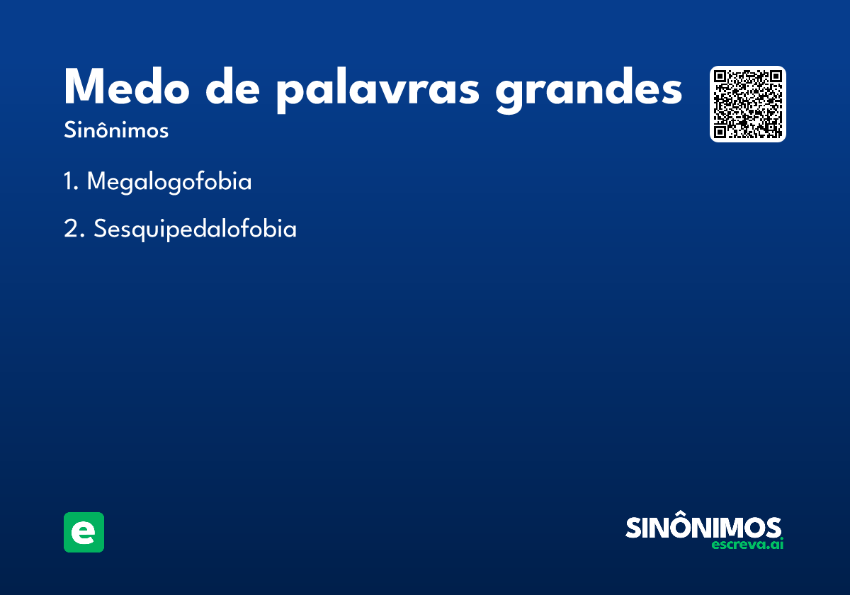 medo de palavras grandes