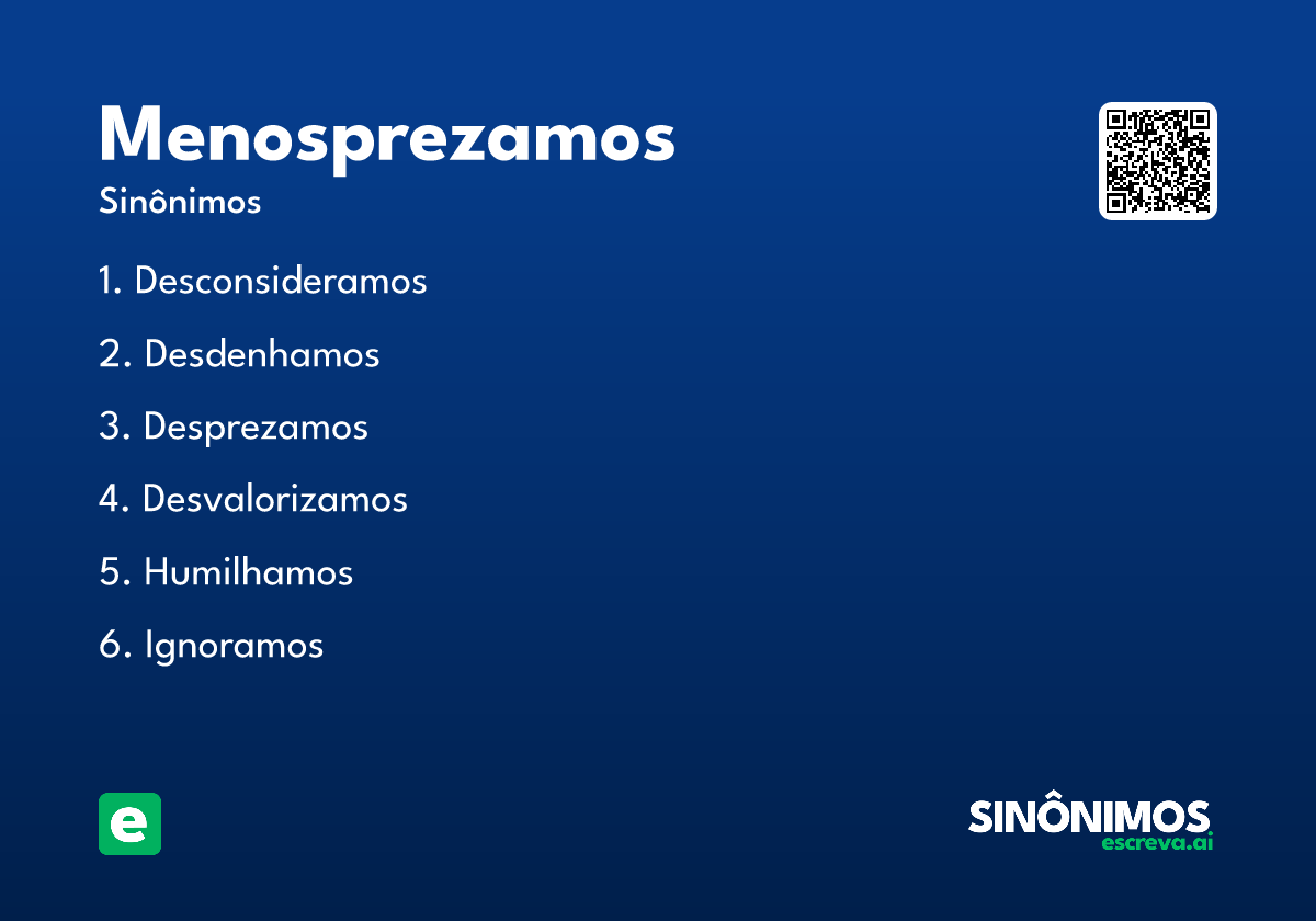 menosprezamos