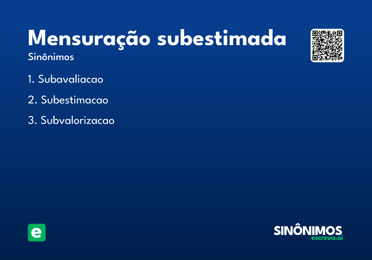 mensuração subestimada