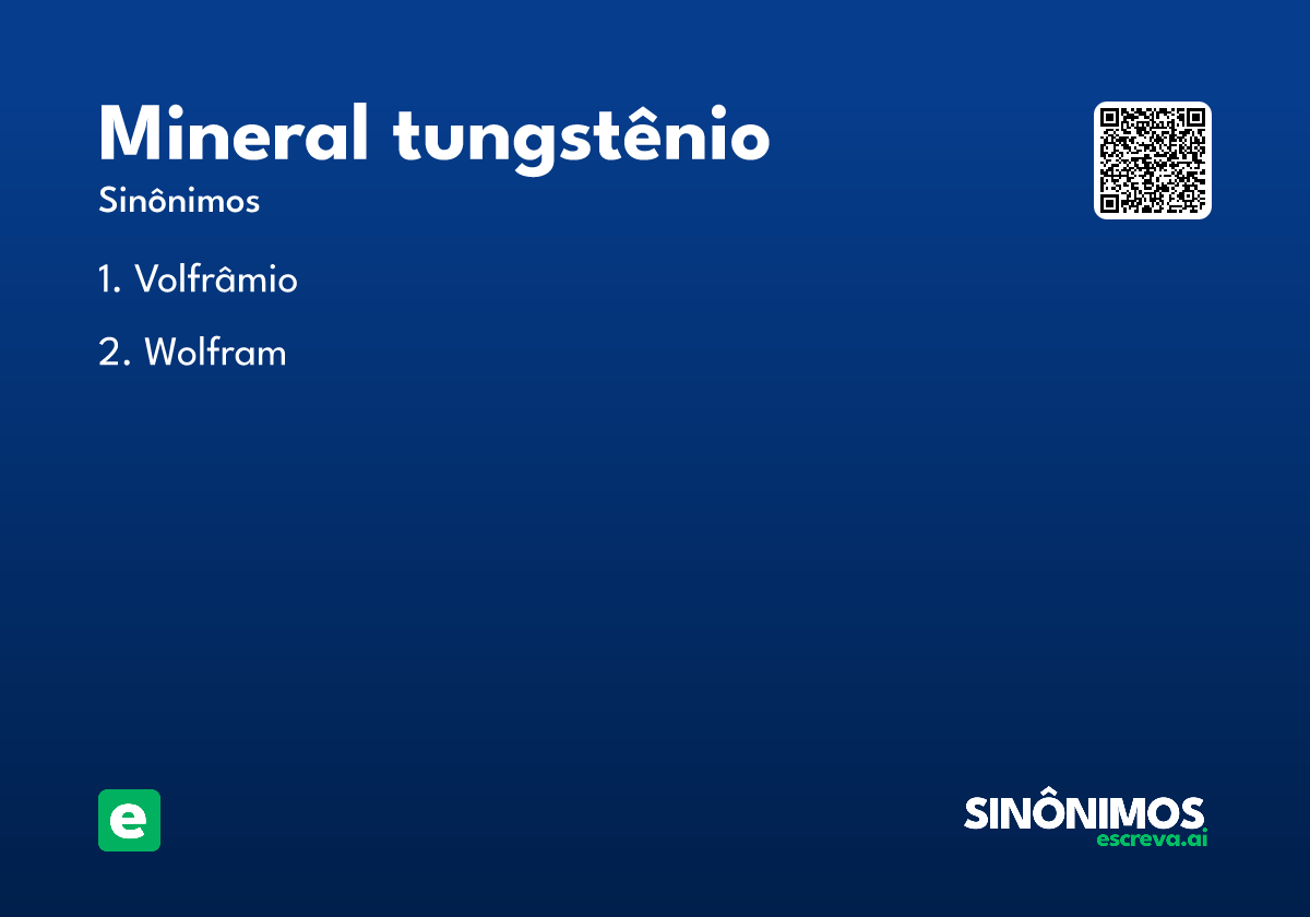 mineral tungstênio
