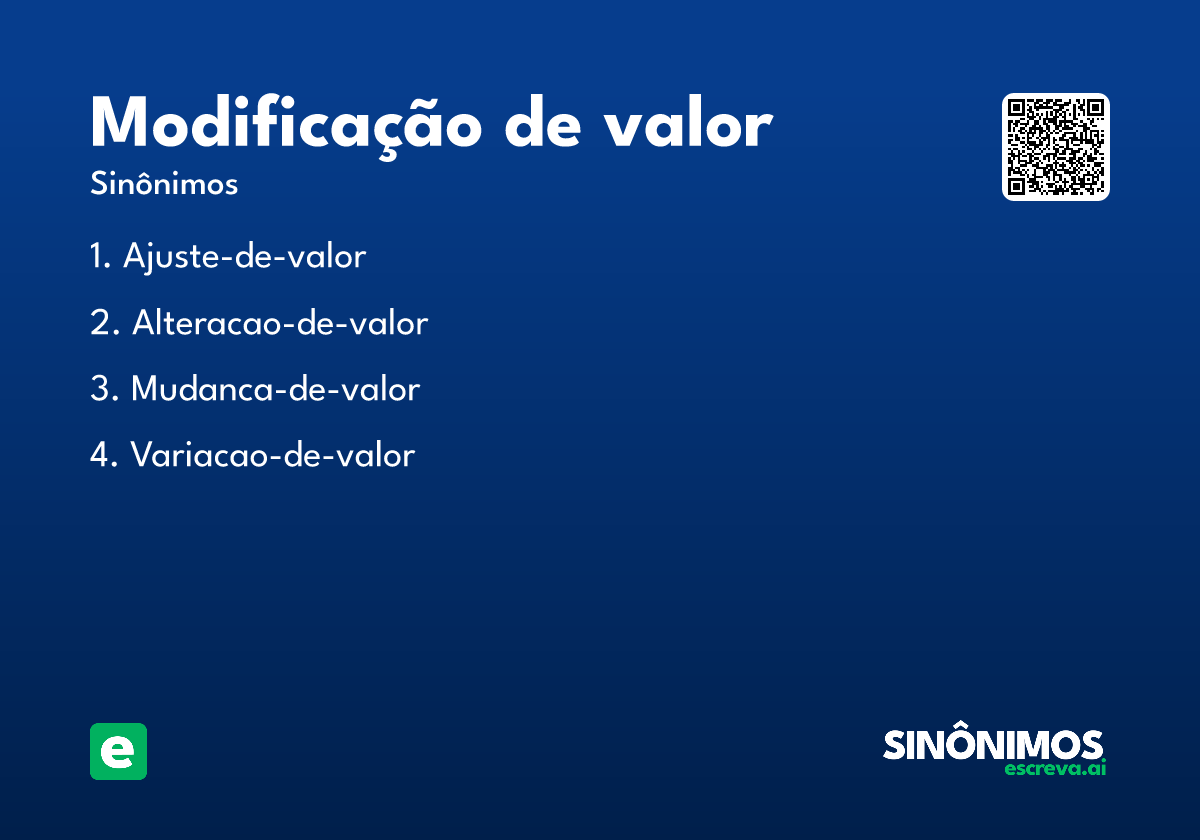 modificação de valor