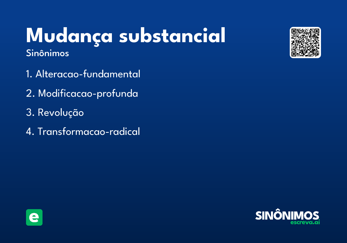 mudança substancial