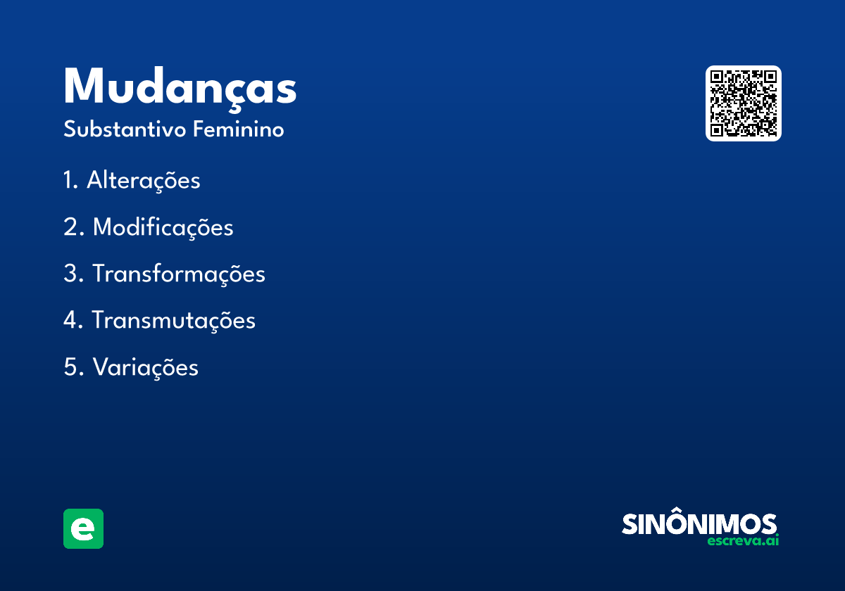 mudanças